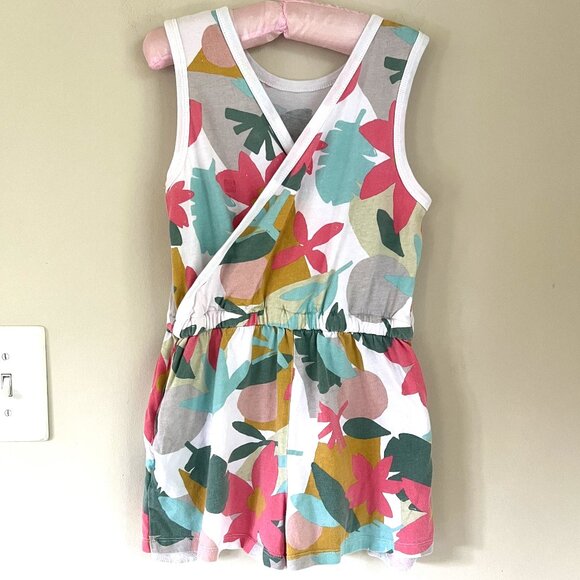 Tea Collection Other - Tea Collection Girls' Oasis Floral Reversible Romper, Magnolia, Size 8